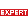 灰色の背景に赤と白のExpertのロゴ。