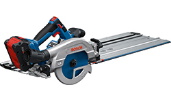 ボッシュプロフェッショナルのコードレス丸鋸がテーブルの上に置かれています。