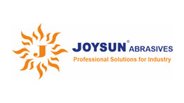 Joysun Abrasivesのロゴ、スタイライズされた太陽とテキスト。