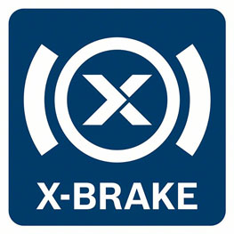 青と白のX-BRAKEを持つボッシュプロフェッショナルのロゴ。