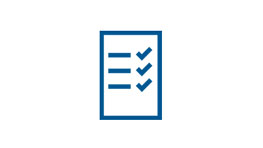 白い面にいくつかのチェックマークがある青い文書。