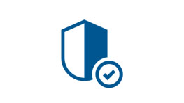 チェックマークのある青いサインは、安全と保護を象徴しています。